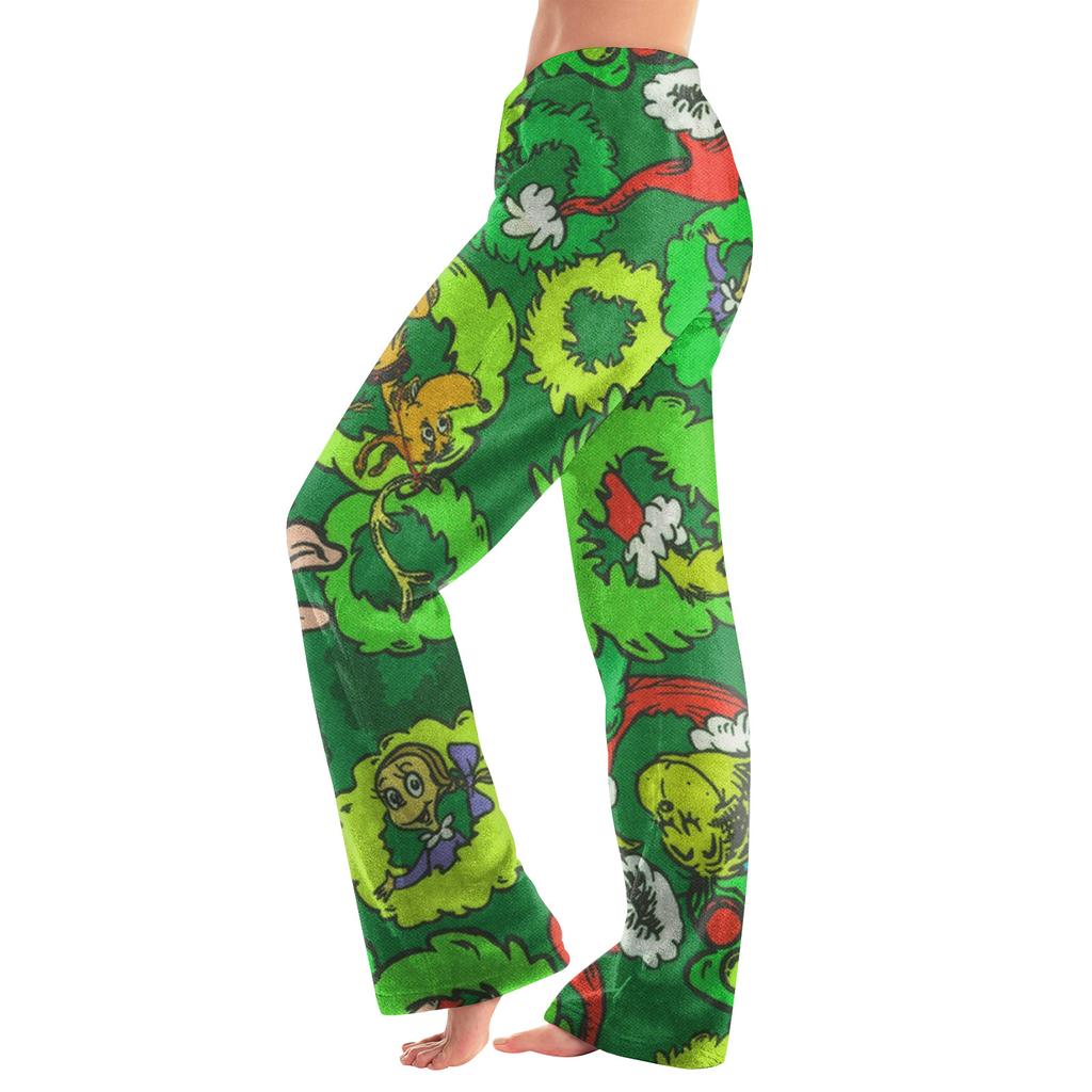 Women  Winter Print Pants Full Length Long Trousers Sports Pants