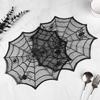 30cm Spider Web Placemats Polyester Black Lace Placemat Spider Web Table Mat  Halloween Party