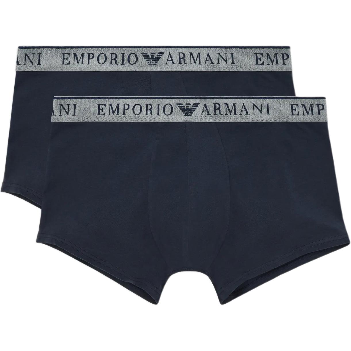 Emporio Armani Мужские боксеры с принтом логотипа SS24, 2 шт., темно-синие 111769-4F720-06236 M