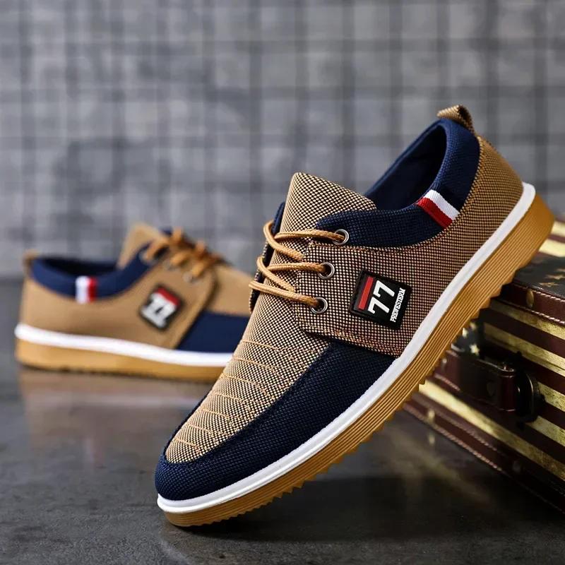 Sneakers Shoes for Men Canvas Shoes Breathable Beef Tendon Bottom Casual Vulcanized Shoes Work Footwear Tenis Masculino