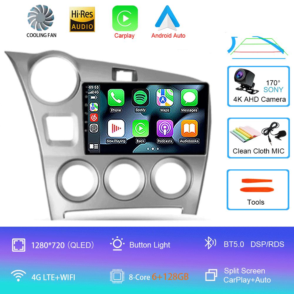 Android 14 Carplay Auto Car Radio For Toyota Matrix 2 E140 2008 2009 2010 2011 2012 2013 2014 Multimedia Player Navigation GPS