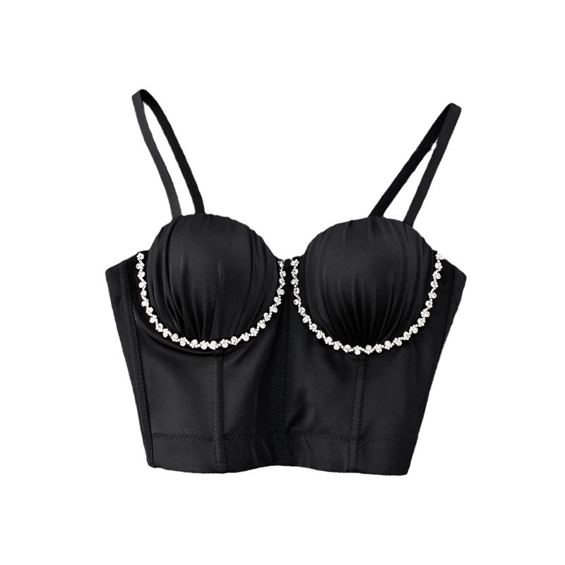 Sexy Ruched Diamond Shell Fishbone Silm Tube Top