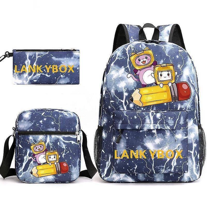 Stylish Mr Beast Lightning Cat Three Piece Bag Set Ideal For Kids In School Activities