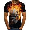 2023 Summer New Cross-border New, Men's and Women's Trend Casual, Ghost Rider Digital Printing 3D Short-sleeved T-shirt