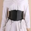 High Waist Zipper Cummerbunds PU Leather Wide Waist Belt Personality Female Waistband  Dress