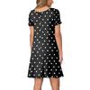Women's Fashion Print Loose Casual Short-Sleeved Round Neck Pocket Dress