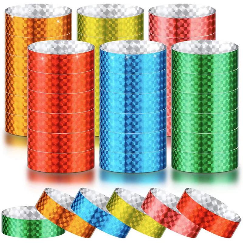 100Pcs Holographic Vip Wristbands Waterproof And Tear Resistant Design Perfect For Concerts Festivals Parties Events
