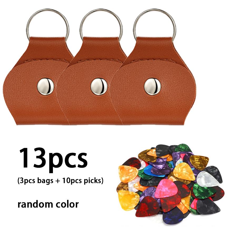 3/13pcs Pick Storage Bag & Picks Guitar Ukulele Bass Instrument Stage Performance Tool Portable Daily Practice Outdoor Gigs XJM