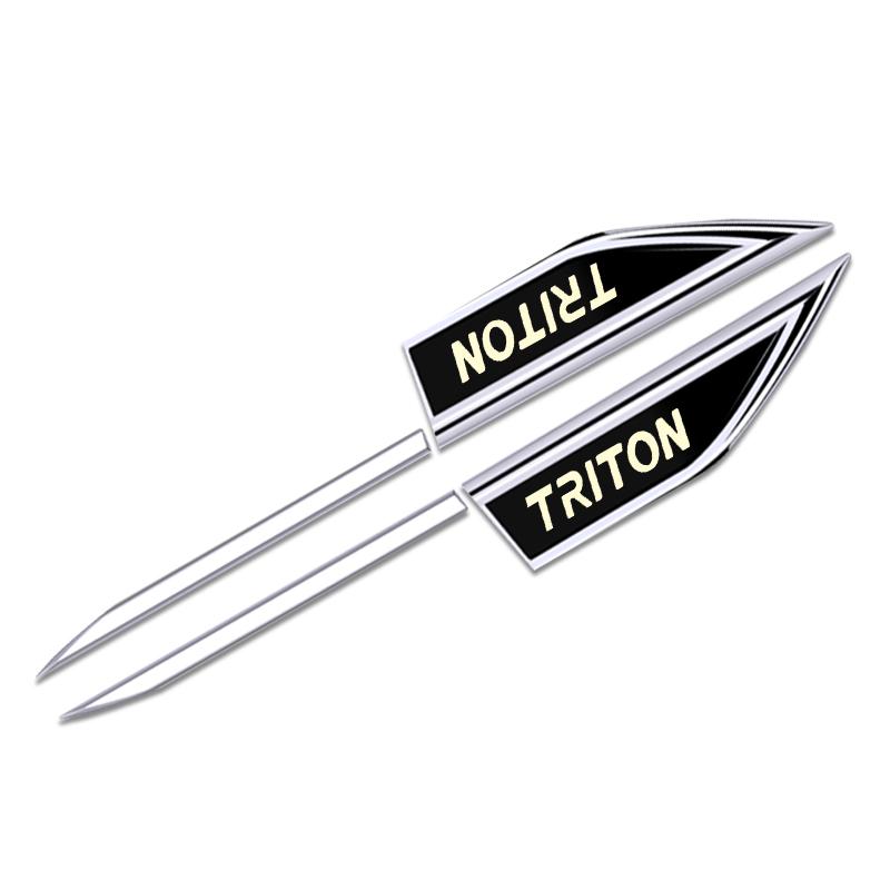 2pcs car accessory Side Doors Blade car stickers car accessories interiors for mitsubishi triton Silver Black triton
