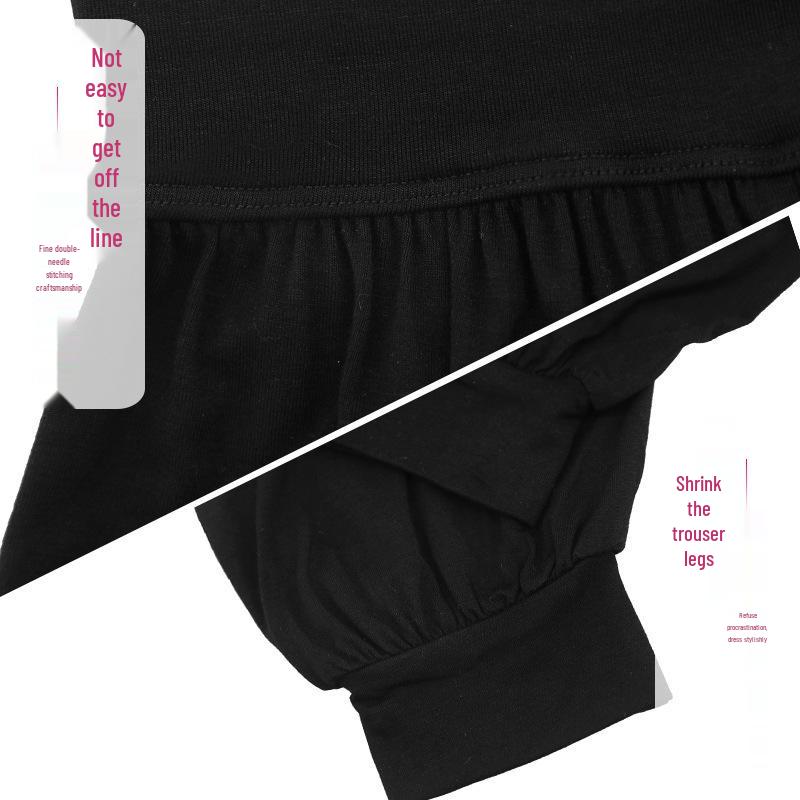 Czarne Haremki Taneczne dla Dzieci Chłopców i Dziewcząt - Długie Spodnie Treningowe Łacińskie na Wiosnę i Jesień