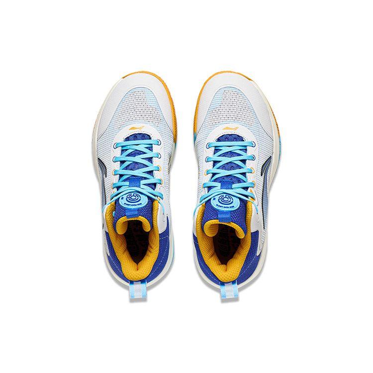 Li Ning Primary 3.0 Comfortable Non-Slip Shock Absorbing Durable Low-Top Basketball Shoes Kids Sneaker White Yellow YKBT028-7