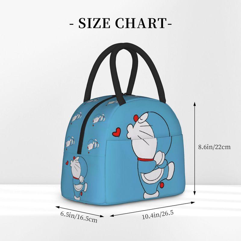 Cute Doraemon Insulated Lunch Bags Portable Lunch Container Thermal Bag Tote Lunch Box Beach Outdoor Men Women