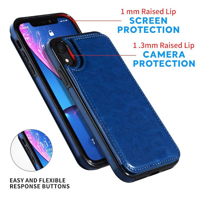 For Luxury Slim Fit Premium Leather Cover For iPhone 14 13 11 12 Pro XS Max XR X SE 6S 6 7 8 Plus Wallet Card Holder Slots Flip Case