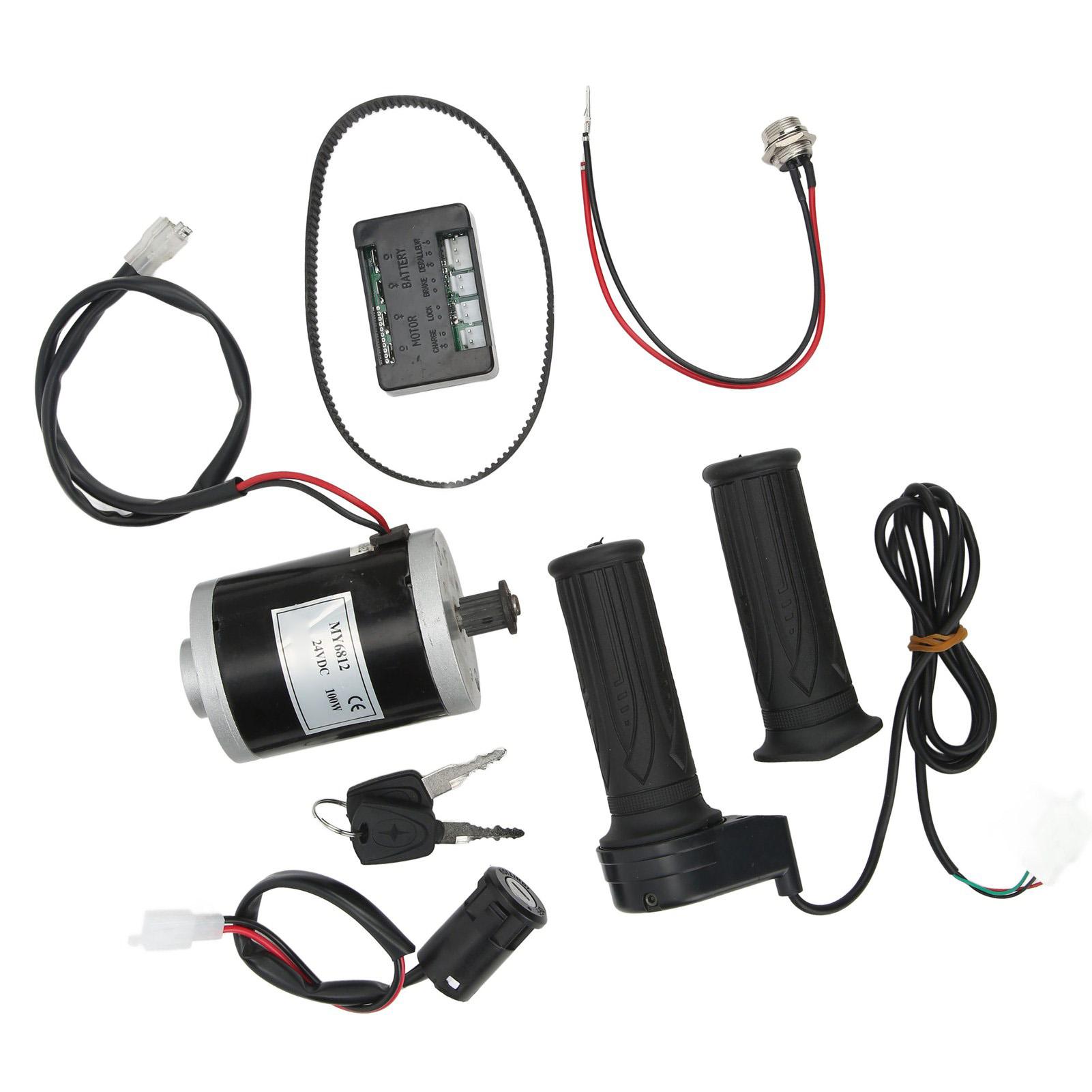 

Комплект электродвигателя 24 В 100 Вт Синхронный редукторный двигатель с контроллером Зарядное устройство Блокировка для электрических самокатов Велосипедов Трехколесных велосипедов