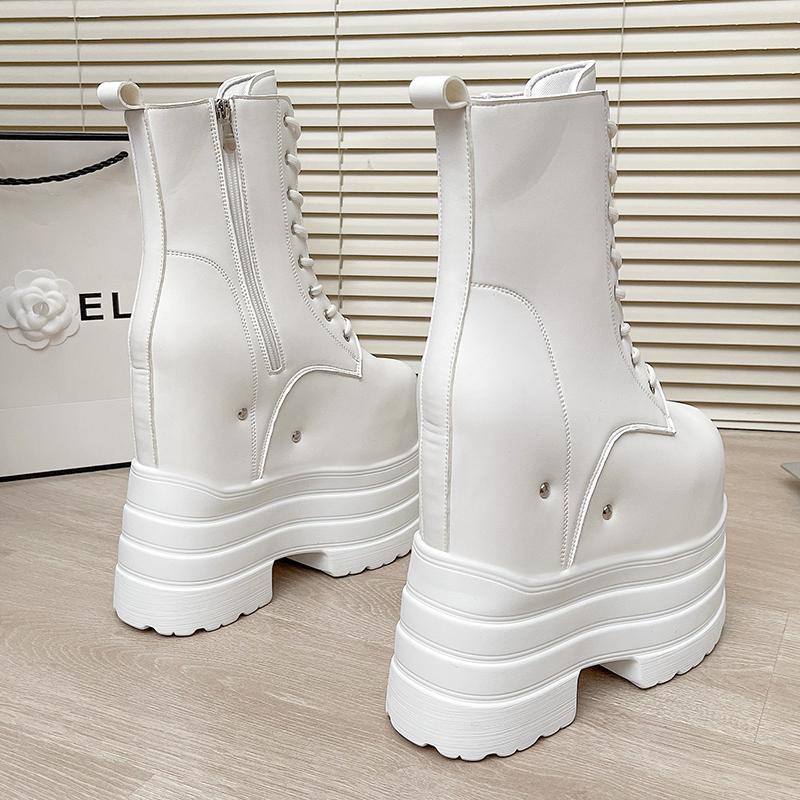 Fashion 20 CM Women Platform Boots Casual Outdoor Shoes Chunky Simple Design Ankle Boots Cool Nightclub Party Cosplay Shoes