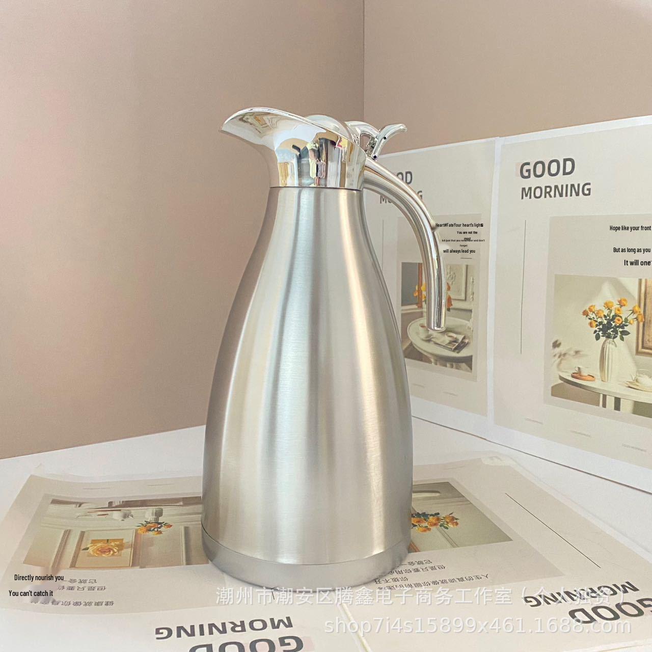 

European Style Double-Layer Stainless Steel Vacuum Thermos Hot Water Kettle for Hotels and Restaurants Single Layer 1.5L