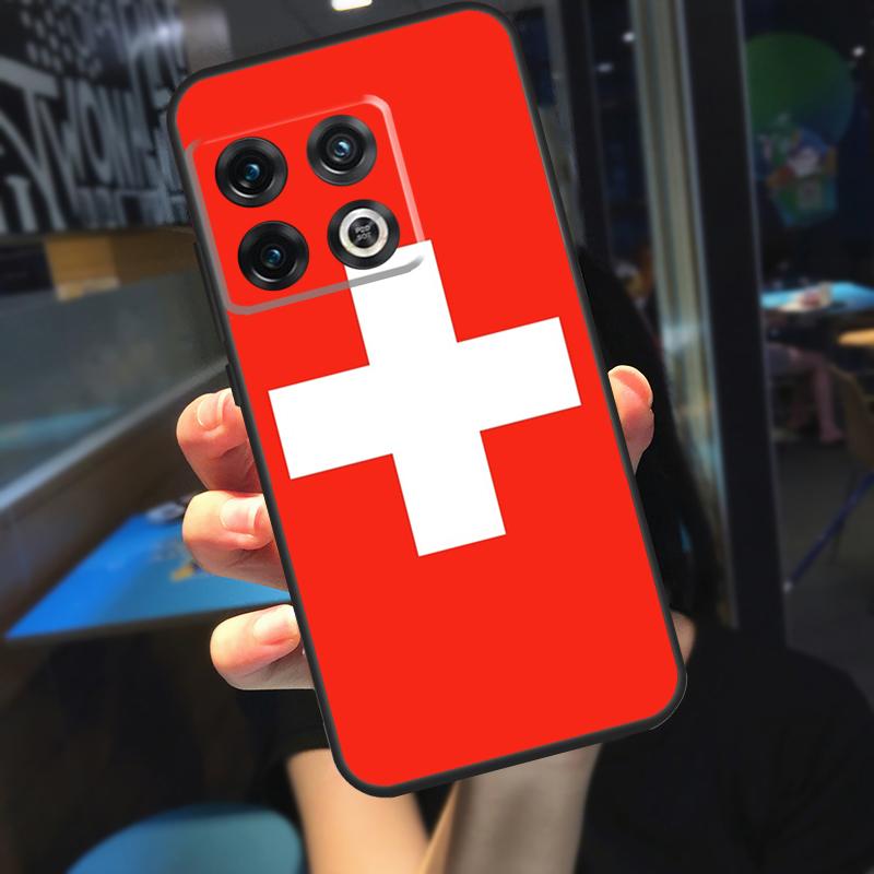 Schweiz Schweizer Flagge Hülle Für OnePlus 10T 8T 9RT 12 13 13R 11 9 10 Pro OnePlus Nord 4 CE 2 3 Lite N20 N30 Hülle