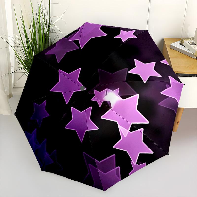

1pc Purple Stars Automatic Open/Close Umbrella - All-Season Portable Umbrella for Women/Men yy251213036