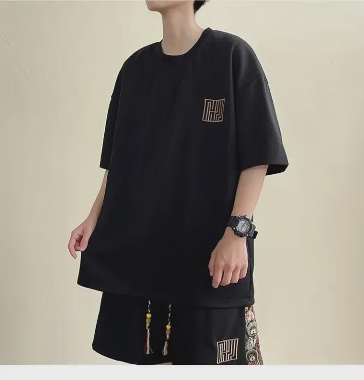 Men's Summer Trendy Bear Print Shorts & T-Shirt Set - Youthful Casual Sportswear