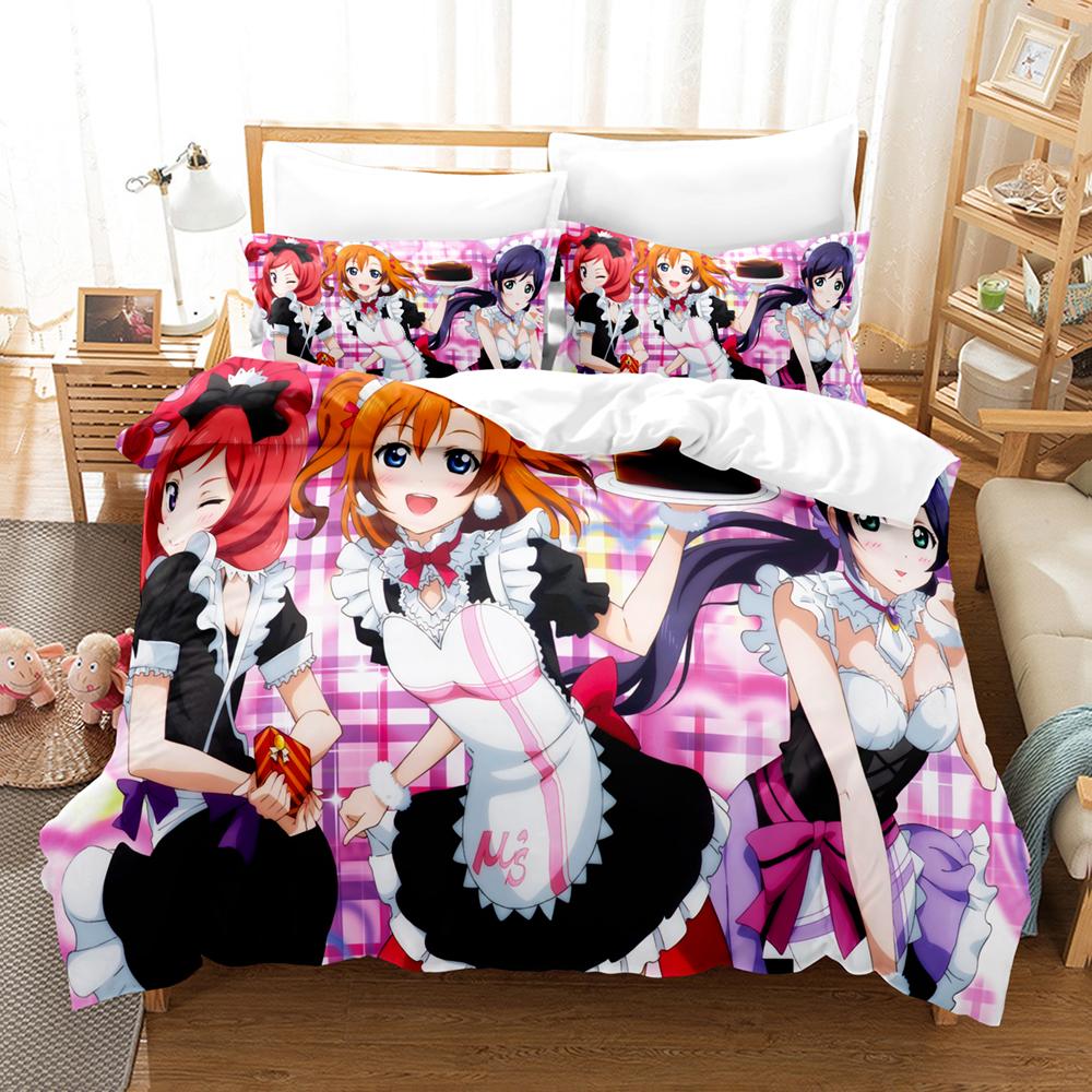 3D Cartoons LoveLive! School Idol Project Bedding Sets Duvet Cover Set With Pillowcase Twin Full Queen King Bedclothes Bed Linen