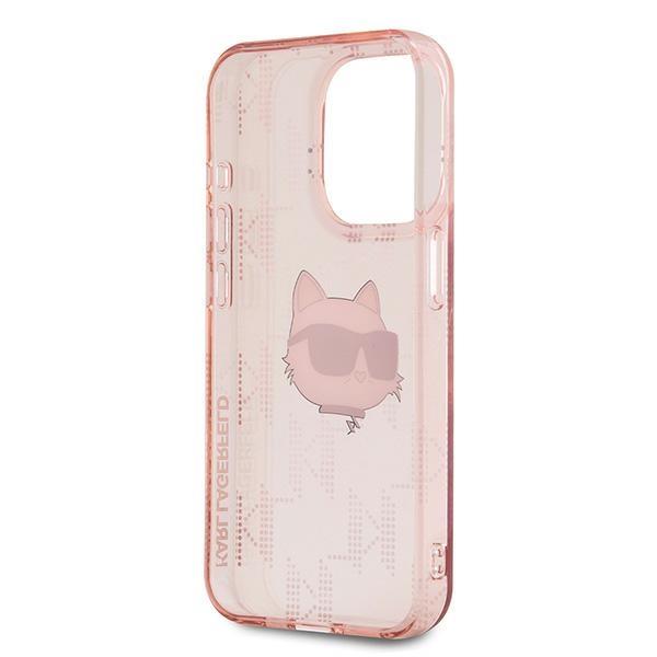 Karl Lagerfeld Klhcp15Lhklpchp Iphone 15 Pro 6.1 Różowy/Pink Hardcase Iml Choupette Head & Monogram