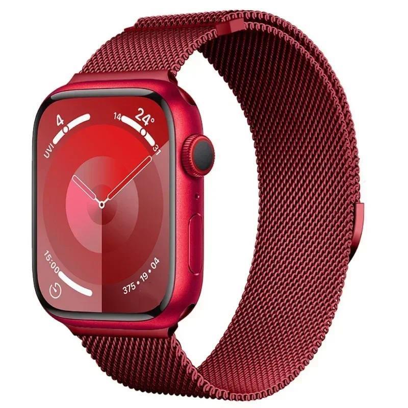 

Магнитный ремешок Для Apple Watch Ultra 3 2 49мм S10 S11 42мм 46мм 45мм 44мм 40мм 41мм 38мм для iWatch Серии9 8 7 6 5 4 3 SE S10S11 42mm 384041mm красный