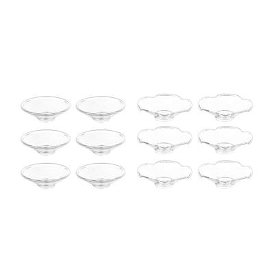 6x Glass Candle Drip Protectors Disc Fits 7/8 Inch Taper Candles Clear Wax Catcher Rings for Household Party Candlelight Vigil