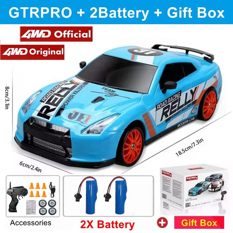 4WD Remote Control Drift Car 4X4 High Speed Racing RC Car with LED Lights RTR Radio Truck Vehicle Model Toy Gift for Kids Adults