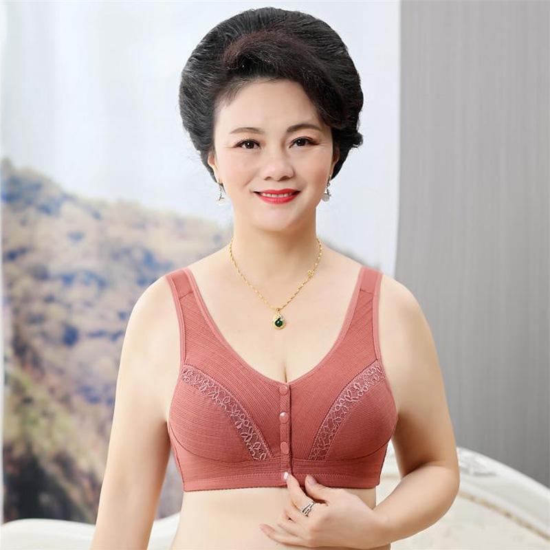 

Новый кружевной бюстгальтер больших размеров с пряжкой для мам без ободков, дышащий тонкий хлопковый бюстгальтер женский 80C серый