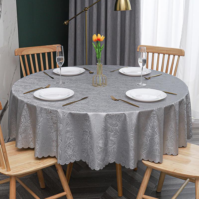 Round Tablecloth Pvc Waterproof Antifouling Table Cloth Outdoor Kitchen Dining Table Cover Size 120-200Cm Professional Supplies