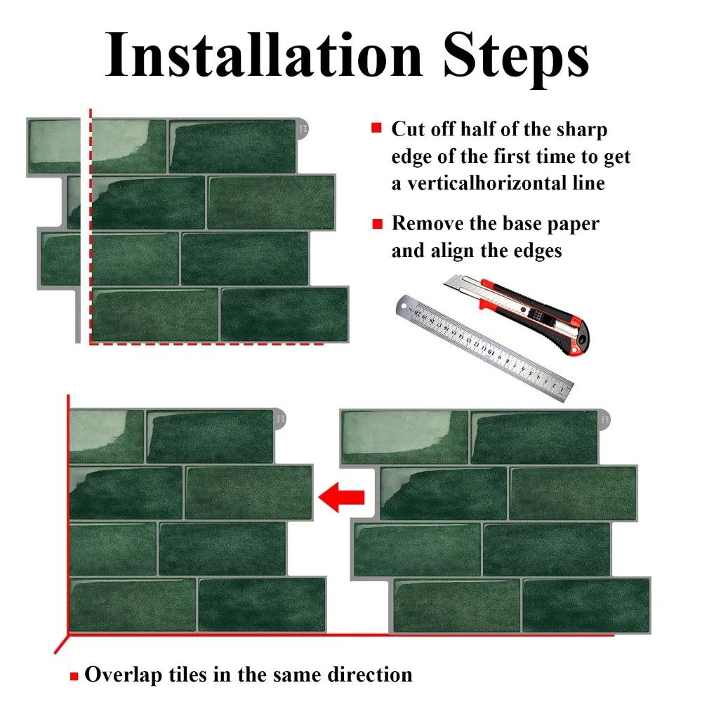 1 pz Nuovo Adesivo Autoadesivo 3D per Piastrelle Murali Fai da Te Impermeabile Adesivo Murale in PVC Multifunzione Paraspruzzi da Cucina Decorazioni per la Casa Adesivo Murale