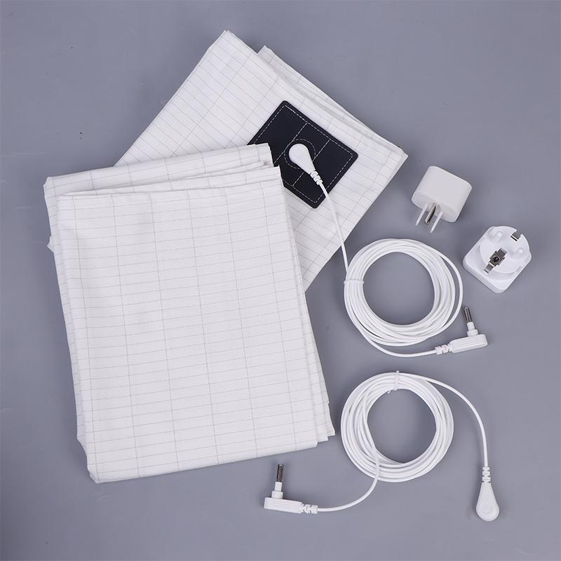 Silver Fiber Flat Bedsheet With Earthing Cord Conductive Antistatic Health Protection Sheet Grounded Release Stress