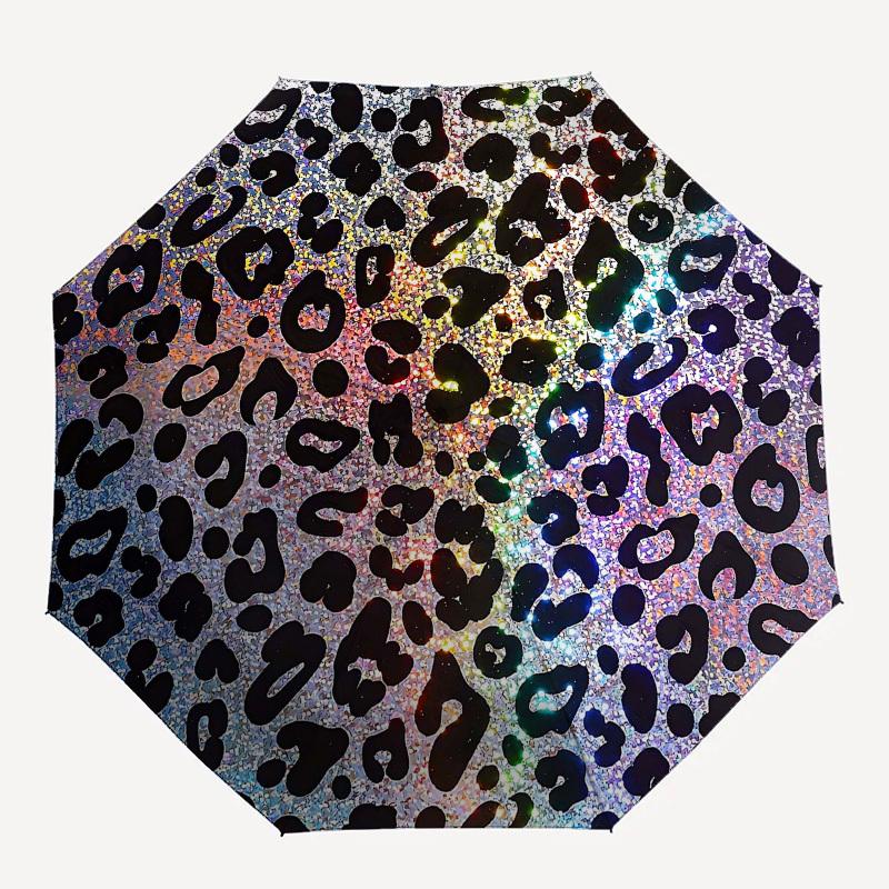 

1PC Leopard print Umbrella-8-Rib Reinforced, Automatic Open, Lightweight & Durable, Fashion Accessory for Outdoor, Beach L0355