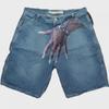 "Men's Y2K Hip-Hop Trend Pattern Denim Shorts - European and American High Street Fashion for Couples"
