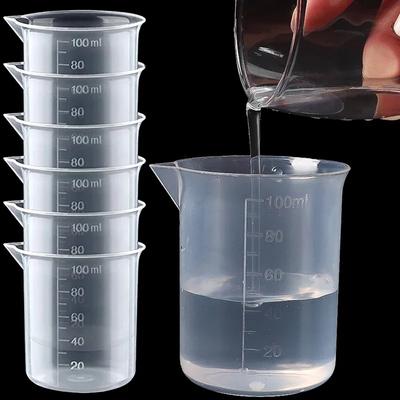 100ml Plastic Measuring Cup Clear Scale Beaker Cups Lab Chemical Laboratory Resin Liquid Container Measure Jugs Kitchen Tools
