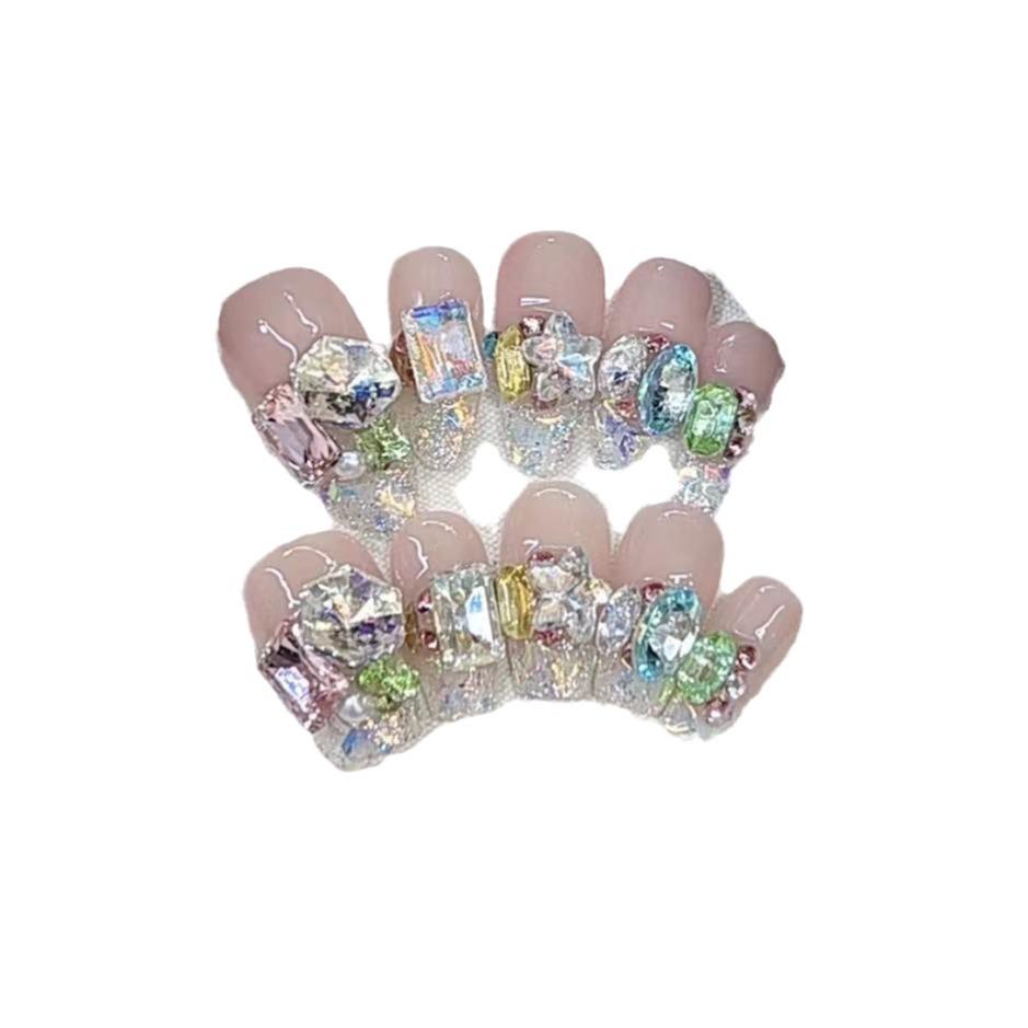 Pure Hand-made Phototherapy Wearable Candy Soda Finished Product Reusable Nail Art Patches Can Be Removed