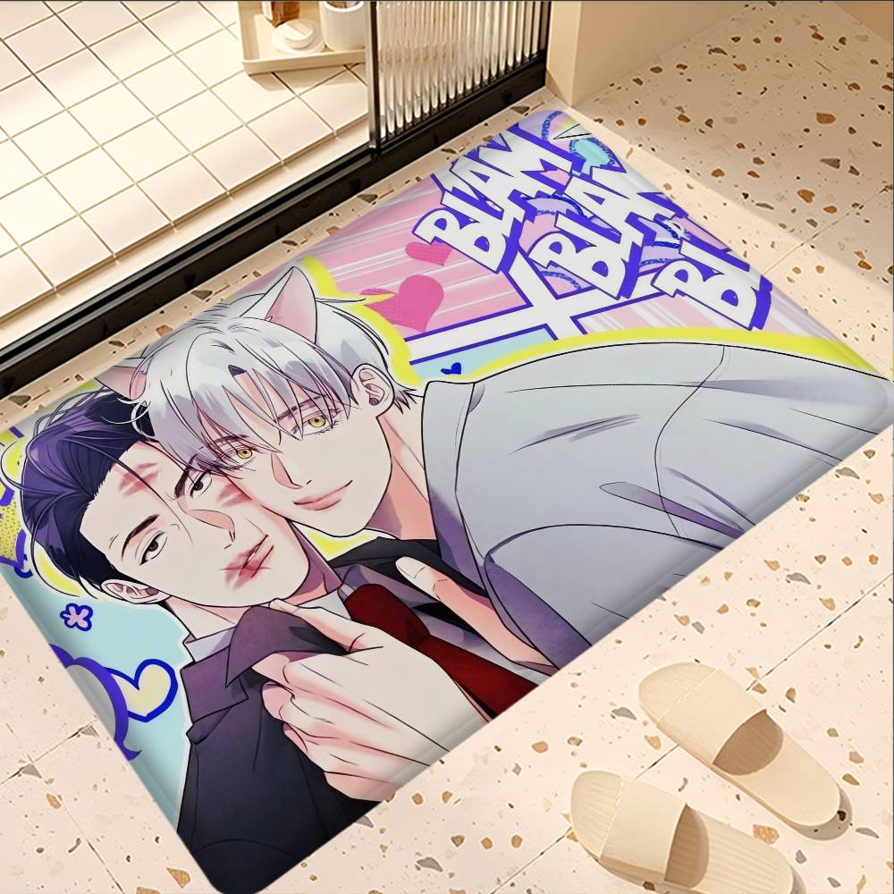 So Lovely You Manga Door Mat Anti-slip Absorb Water Long Strip Cushion Bedroon Mat Bedside Mats