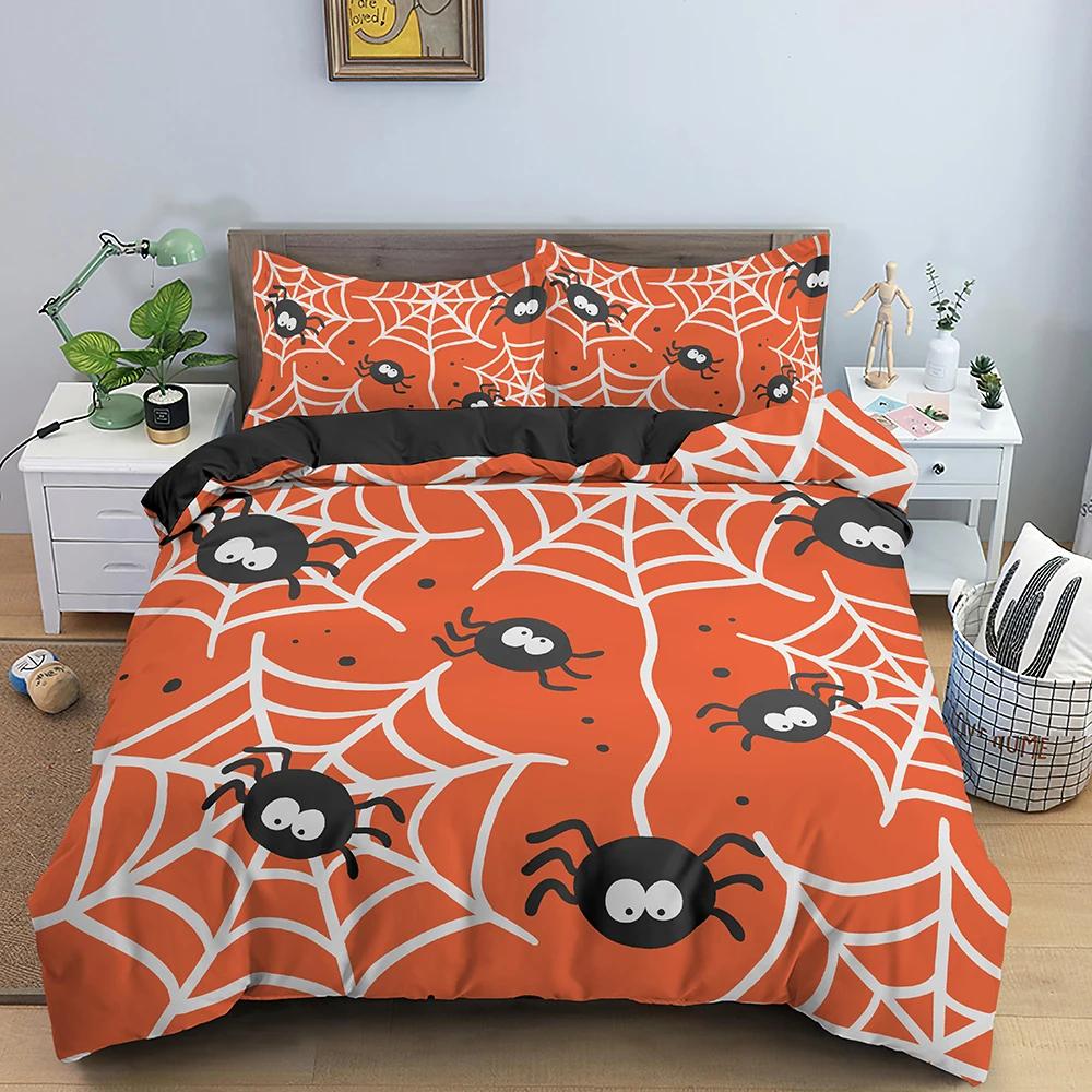 Halloween Decorations Duvet Cover Twin Cartoon Pumpkin Comforter Cover Lantern Ghost Quilt Cover Kids Boys Girls Holiday Gifts