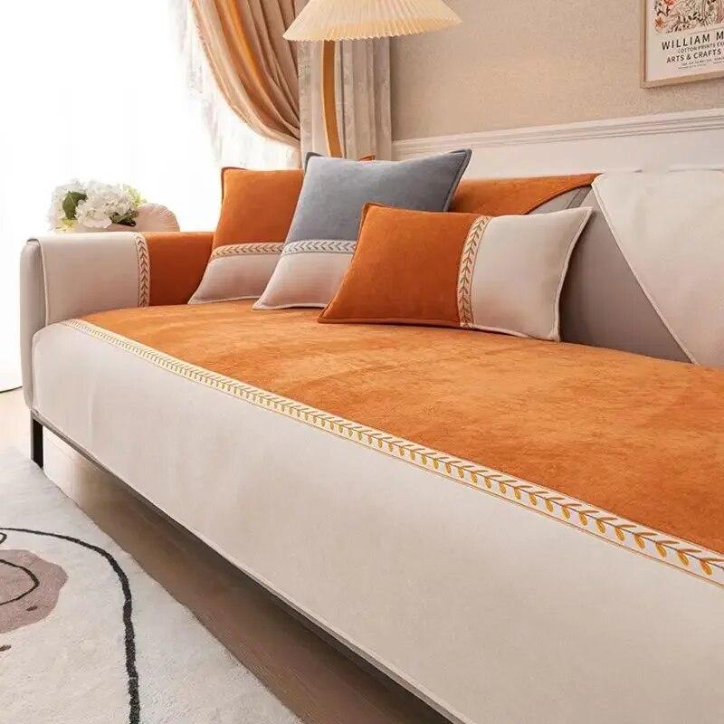 Chenille-Sofakissen, ganzjährig, schlicht, modern, rutschfest, universeller Bezug für Rückenlehne, Handtuch und Stoff