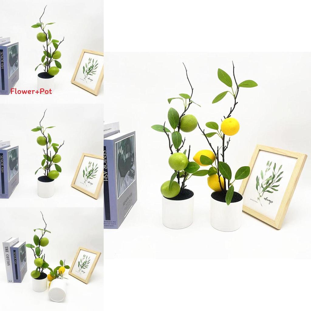 Lemon Indoor Decorative Plant With Faux Fruits For Photography And Home Decor