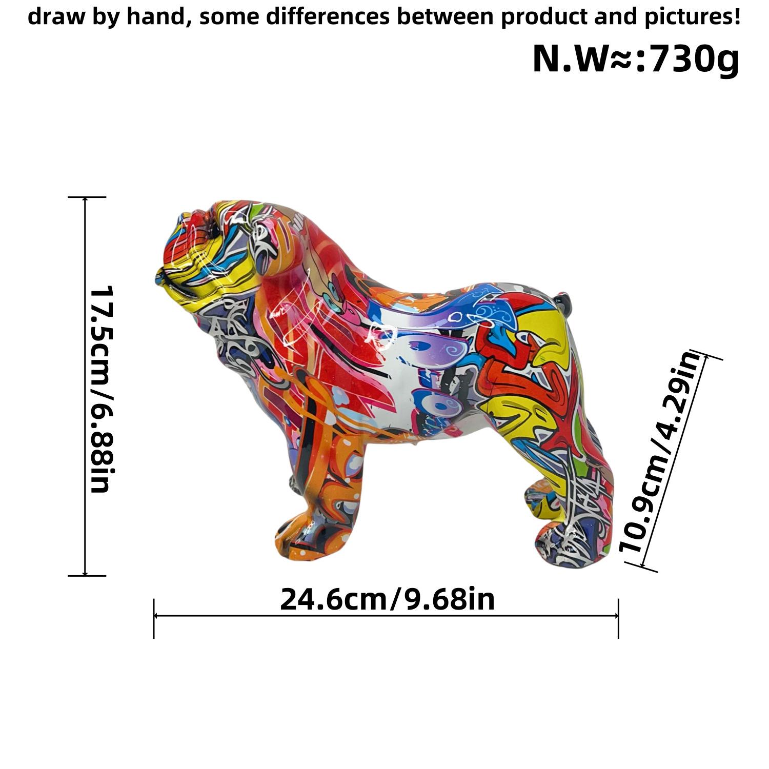 

Colorful Fighting Dog Ornaments Home Resin Statue Crafts Work Tabletop Ornaments Gift Durable Durable Useful Useful