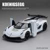 1/32 skala Støpt leketøy Koenigsegg Jesko Supercar Alloy Bilmodell Lyd og lys Trekk tilbake Barnelekebil Samleobjekter Gave