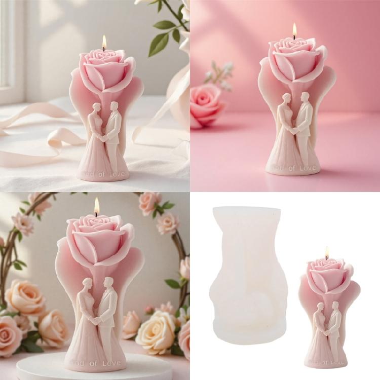 Rose Candle Molds for Candle Making,Silicone Candle Mold Rose Epoxy Resin Casting Molds for Diys Crafts,Candle,Soap