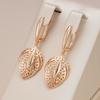 New Fashion Glossy Drop Earring For Women Unusual Geometry Hollow Rose Gold Color Ethnic Bride Daily Fine Jewelry