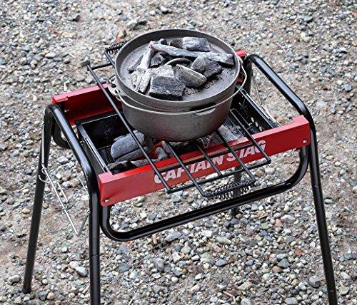 Gratare pentru Barbeque și Foc de Tabără Captain Stag (Compatibil cu suporturi de foc de tabără, sobe și grătare) Negru, 570 x 230mm (UG-3252)