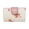 Carteira Média 13 Cavalos e Carruagem Logo Estampa Floral Porta-moedas Carteiras Femininas Branco Rosa C3284-IMCAH