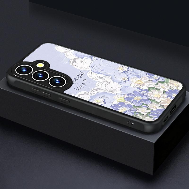 

Oil Painting Flowers Magnetic Phone Case For Samsung Galaxy S26 S25 S24 S23 S22 Ultra Plus S25 Edge S24 S23 FE TPU Acrylic Cover Galaxy S26