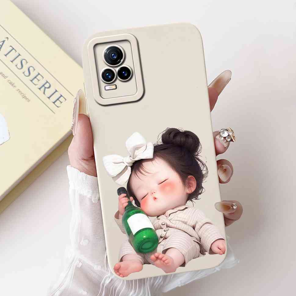For Vivo V21e 4G V2061 6.44" Case Fashion Painting Soft Silicone TPU Cover For Vivo Y73 2021 V2059 Luxury Flower Cat Phone Cases