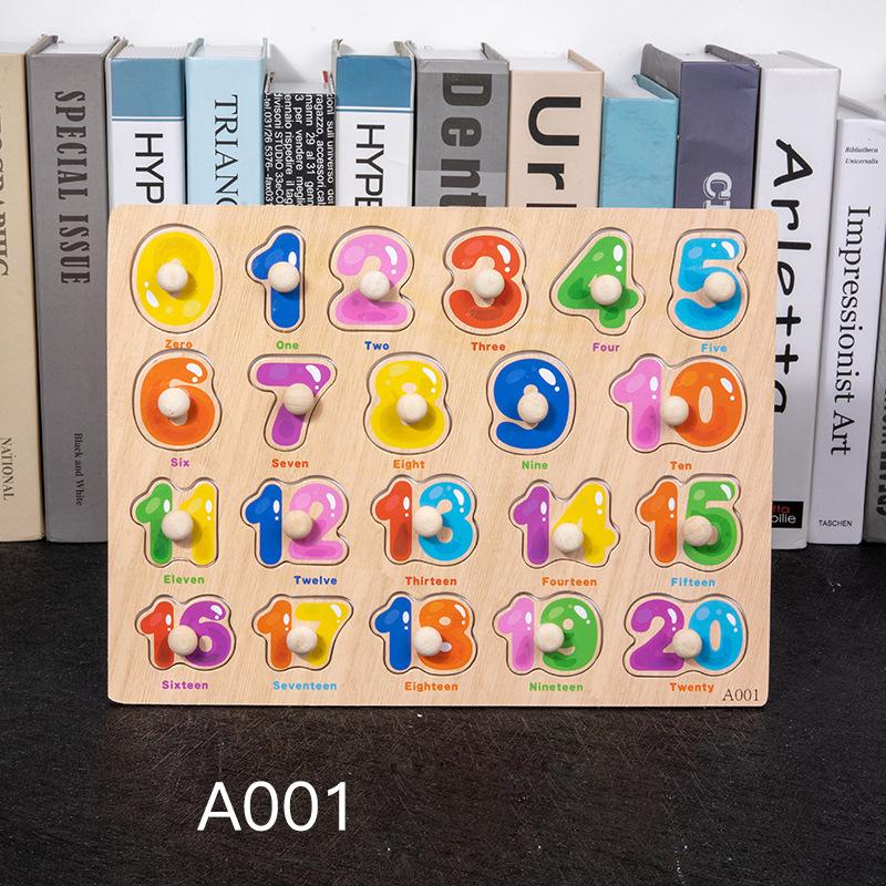 Non-Toxic Montessori Wooden Puzzles Hand Grab Boards Toys Tangram Jigsaw Baby Educational Toys Cartoon Vehicle Animals Fruits 3D Puzzles