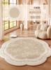 Cream Style Carpets for Living Room Flowers Bedroom Decor Carpet Fluffy Soft Green Irregular Lounge Rug Home Thicken Floor Mat